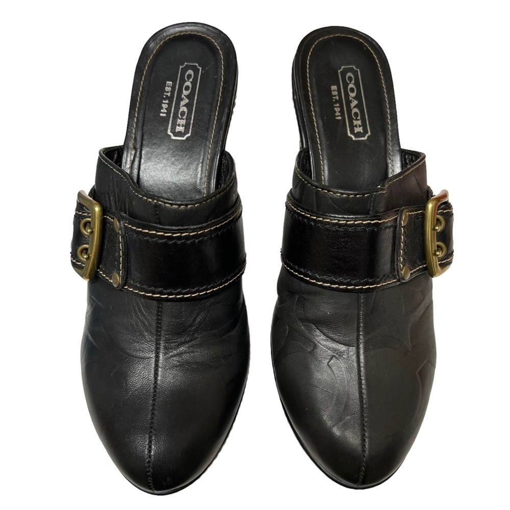Coach Candace Style Embossed Logo Mules Size 9 - Picture 2 of 9